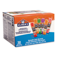 Clear School Glue Stick, Scented, Assorted, 0.21 oz, Dries Clear, 30/Pack