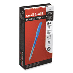 Signo Gel Pen, Stick, Medium 0.7mm, Blue Ink, Blue/Frost Barrel, Dozen