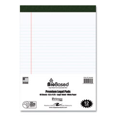 Usda Certified Bio-Preferred Legal Pad, Wide/legal Rule, 40 White 8.5 X 11.75 Sheets, 12/pack