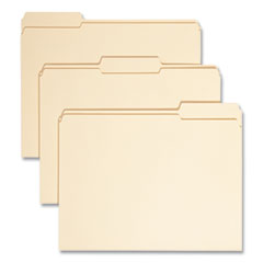 100% Recycled Reinforced Top Tab File Folders, 1/3-Cut Tabs: Assorted, Letter Size, 0.75