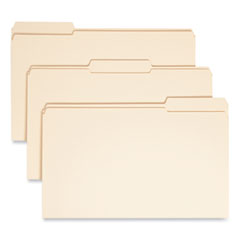 Reinforced Tab Manila File Folders, 1/3-Cut Tabs: Assorted, Legal Size, 0.75