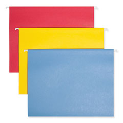 TUFF Hanging Folders with Easy Slide Tab, Letter Size, 1/3-Cut Tabs, Assorted Colors, 15/Box