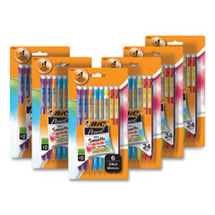 Xtra-Smooth Bright Edition Mechanical Pencils, 0.7 mm, HB (#2), Black Lead, Assorted Barrel Colors, 24/Pack, 6 Packs/Carton