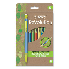 ReVolution Mechanical Pencil, 0.7 mm, HB (#2), Black Lead, Assorted Barrel Colors, 12/Pack