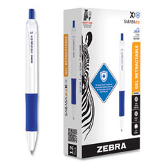 Sarasa Dry X1+ Retractable Gel Pen, Medium 0.7 mm, Blue Ink, White/Blue Barrel, 12/Pack