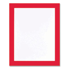 Self Adhesive Sign Holders, 11 x 17 Insert, Clear with Red Border, 2/Pack