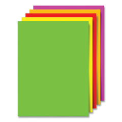 Premium Coated Poster Board, 11 x 14, Assorted Neon Colors, 5/Pack