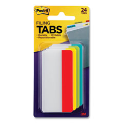 Solid Color Tabs, 1/3-Cut, Assorted Colors, 3