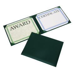 SKILCRAFT Awards Certificate Padded Cover Binder, 11.62 x 9.12, Green