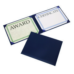 SKILCRAFT Awards Certificate Padded Cover Binder, 11.62 x 9.12, Blue