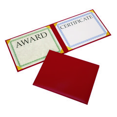 SKILCRAFT Awards Certificate Padded Cover Binder, 11.62 x 9.12, Red/Gold