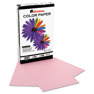 Colored Computer Paper on Colored Paper  20lb  8 1 2 X 14  Pink  500 Sheets Ream By Universal