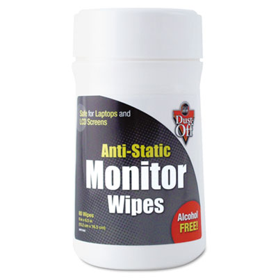 Cleaning Computer Monitor on Premoistened Monitor Cleaning Wipes  Cloth  6 X 6  80 Tub By Dust Off
