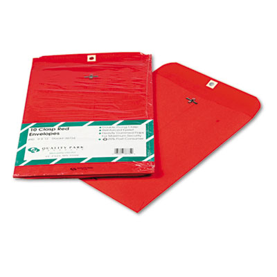 Reusable Envelopes on Fashion Color Clasp Envelope 9 X 12 28lb Red 10 Pack Reusable Envelope