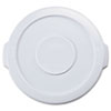 Flat Top Lid for 10-Gallon Round Brute Containers, 16" dia., White