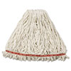 Web Foot Wet Mop Head, Shrinkless, Cotton/Synthetic, White, Large, 6/CT