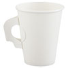 Polycoated Hot Paper Cups with Handles, 8 oz, White