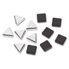 Metallic Magnets, Black; Silver, 12/Pack