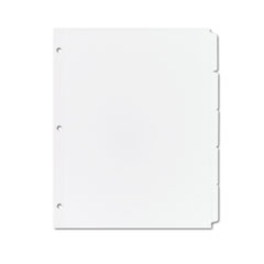 Write and Erase Plain-Tab Paper Dividers, 5-Tab, 11 x 8.5, White, 36 Sets