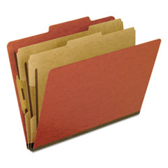 Six-Section Pressboard Classification Folders, 2" Expansion, 2 Dividers, 6 Bonded Fasteners, Letter