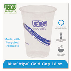 Eco-Products(R) BlueStripe(TM) Recycled Content Clear Plastic Cold Drink Cups