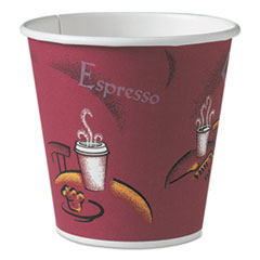 Dart(R) Single-Sided Poly Paper Hot Cups in Bistro(R) Design