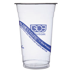 Eco-Products(R) BlueStripe(TM) Recycled Content Clear Plastic Cold Drink Cups