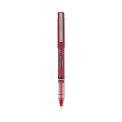 Precise V7 Roller Ball Pen, Stick, Fine 0.7 mm, Red Ink, Red/Clear Barrel, Dozen