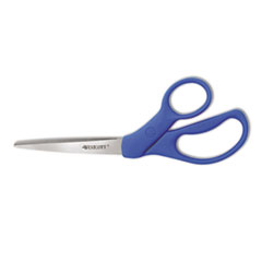 Preferred Line Stainless Steel Scissors, 8" Long, 3.5" Cut Length, Offset Blue Handle