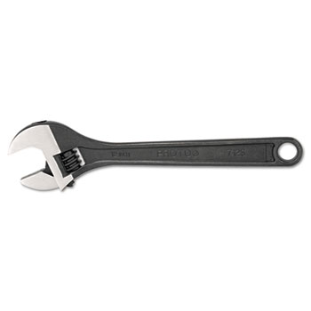 PROTO PROTO Adjustable Wrench, 12&quot; Long, 1 1/2&quot; Opening, Black/Chrome