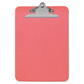 Universal Plastic Clipboard with High Capacity Clip, 1&quot; Capacity, Holds 8 1/2 x 12, Red