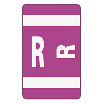Smead Alpha-Z Color-Coded Second Letter Labels, Letter R, Purple, 100/Pack