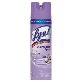 Lysol Disinfectant Spray, Early Morning Breeze Scent, 19oz Aerosol, 12/Carton