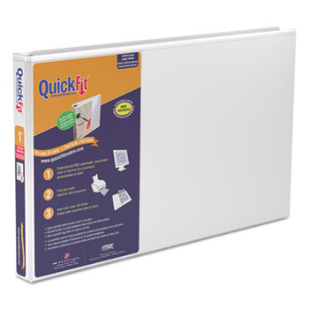 Stride QuickFit Ledger D-Ring Binder, 1&quot; Capacity, 11 x 17, White