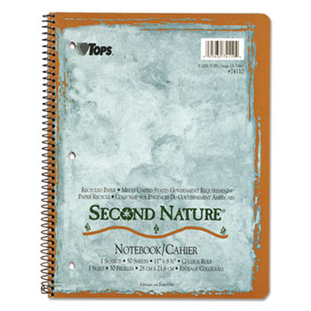 TOPS Second Nature Subject Wirebound Notebook, 8 1/2&quot; x 14&quot;, White, 50 Sheets