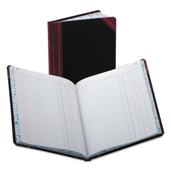 Boorum &amp; Pease Record/Account Book, Journal Rule, Black/Red, 150 Pages, 9 5/8 x 7 5/8