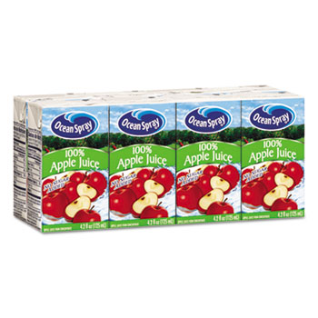 Ocean Spray Aseptic Juice Boxes, 100% Apple, 4.2oz, 40/Carton