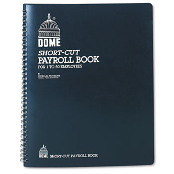 Dome Payroll Record, Single Entry System, Blue Vinyl Cover, 8 3/4 x11 1/4 Pages