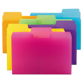 Smead Top Tab Poly File Folders, 1/3 Tab, Letter, Assorted Colors, 18 ...