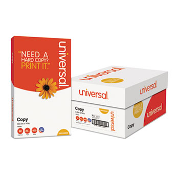 Universal Copy Paper, 92 Bright, 20 lb Bond Weight, 8.5 x 14, White ...