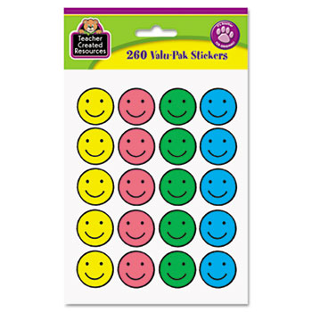 Teacher Created Resources Sticker Valu-Pak, Happy Face, 260/Pack