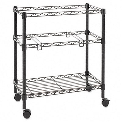 ALERA FW601426BL Two Tier Rolling File Cart, 26w x14