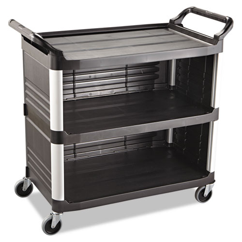 Rubbermaid® Commercial Heavy-Duty 3-Shelf Rolling Service/Utility Cart ...