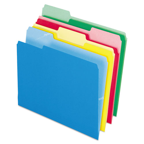 Pendaflex® CutLess File Folders, 1/3 Cut Top Tab, Letter, Assorted, 100 ...