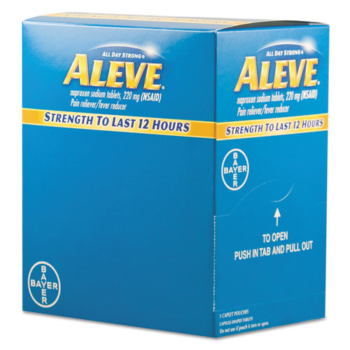 Aleve® Pain Reliever Tablets, 1/Pack, 50 Packs/Box - WB Mason