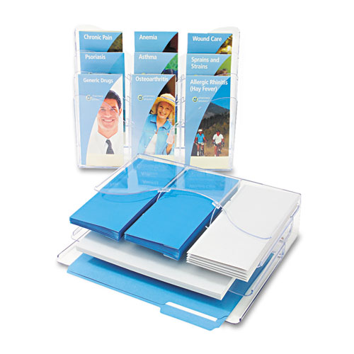 deflecto® 3-Tier Document Organizer, 6 Removable Dividers, 13.375