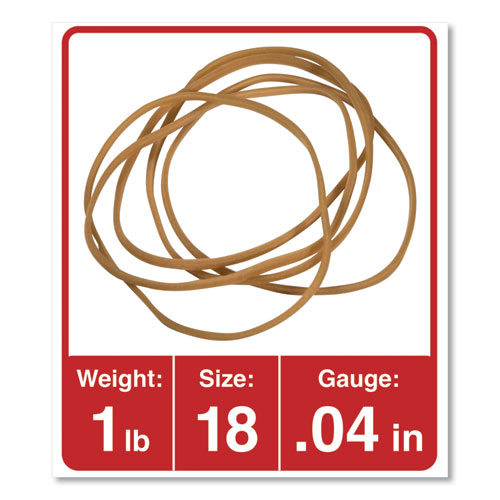 UniversalÂ® Rubber Bands, Size 18, 0.04" Gauge, Beige, 1 lb Box, 1,600